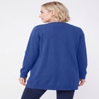 V-Neck Button-Front 100% Cotton Boyfriend Cardigan image number 1