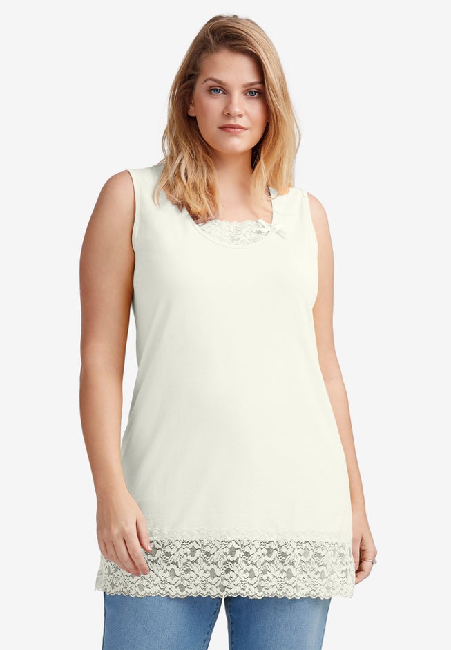 Lace Hem Tunic Tank image number 0