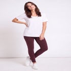 Cotton Spandex Elastic Waist Full Length Leggings image number 0