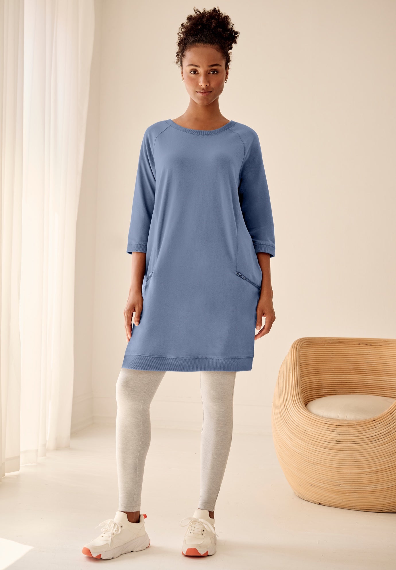 French Terry Zip Pocket Tunic image number 0