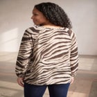 A-Line Long Sleeve Peasant Tunic with Tie-Neck Keyhole Neckline image number null