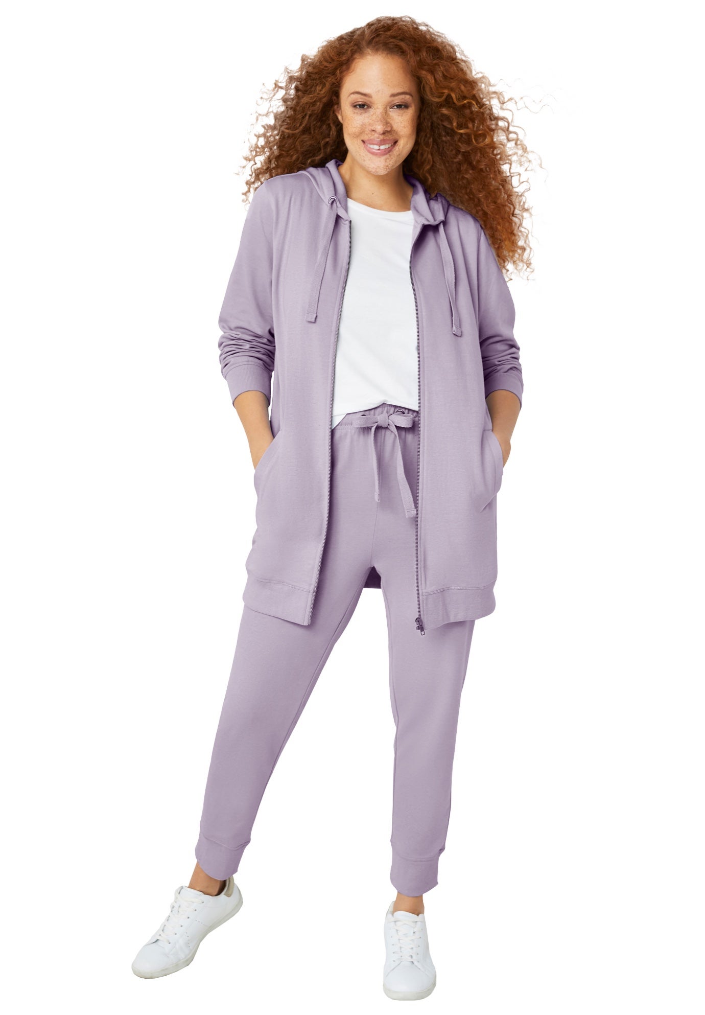 French Terry Drawstring Elastic Waistband Jogger image number 2