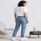 Ellos Studio French Terry Drawstring Elastic Waistband Jogger image number null