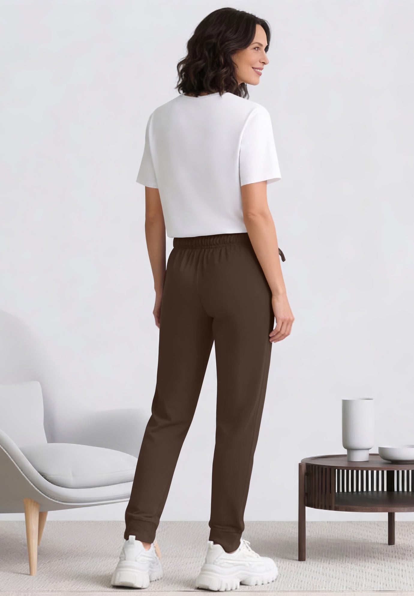 French Terry Drawstring Elastic Waistband Jogger image number 1