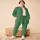 French Terry Drawstring Elastic Waistband Jogger image number null