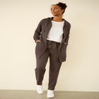 French Terry Drawstring Elastic Waistband Jogger image number 0