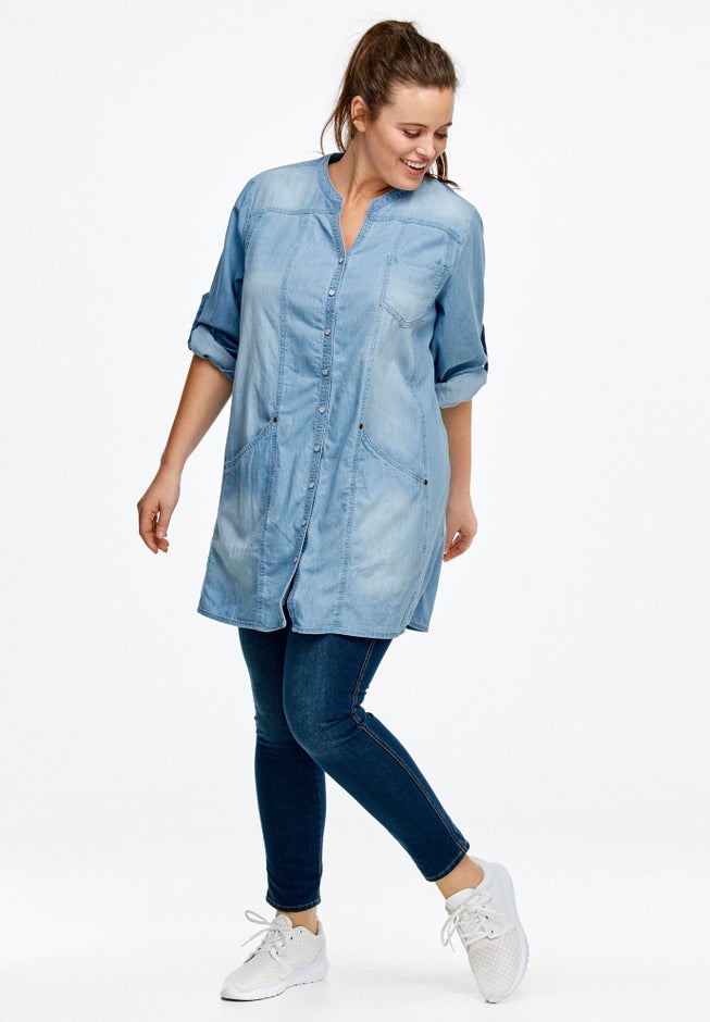 Snap Front Denim Tunic image number 2