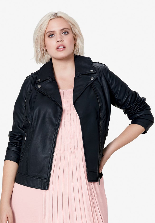 Faux Leather Moto Jacket image number 0