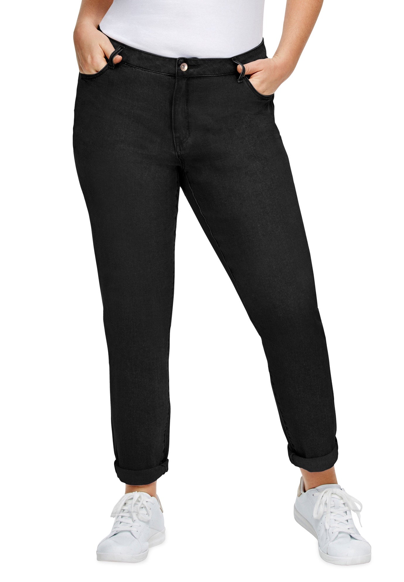 Mid-Rise Stretch Boyfriend Jeans image number 0