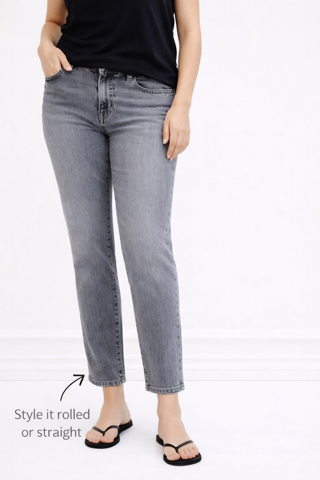 Mid-Rise Stretch 5-Pocket Relaxed Fit Boyfriend Jeans image number 2