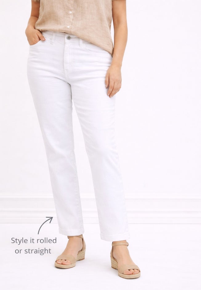 Mid-Rise Stretch 5-Pocket Relaxed Fit Boyfriend Jeans image number 2
