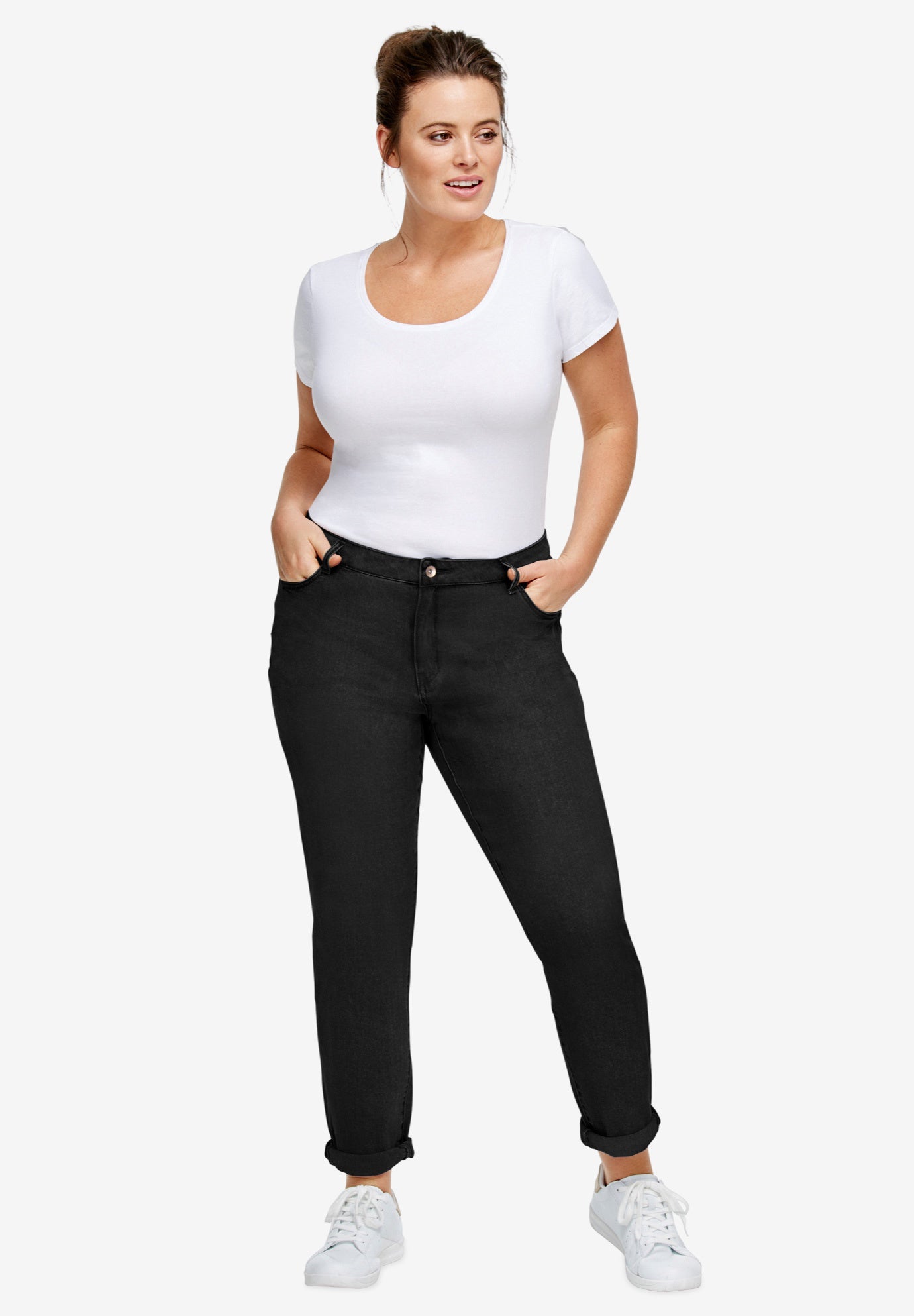 Mid-Rise Stretch 5-Pocket Relaxed Fit Boyfriend Jeans image number 0