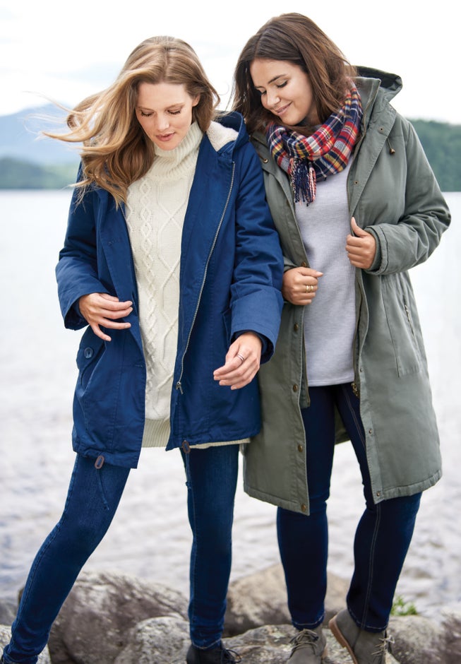 Twill Hooded Stadium Jacket image number 3