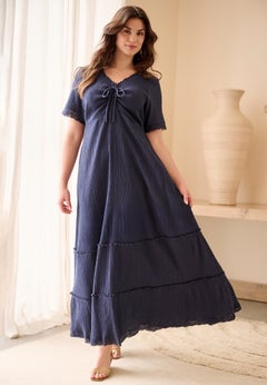 100% Cotton A-line Maxi Dress