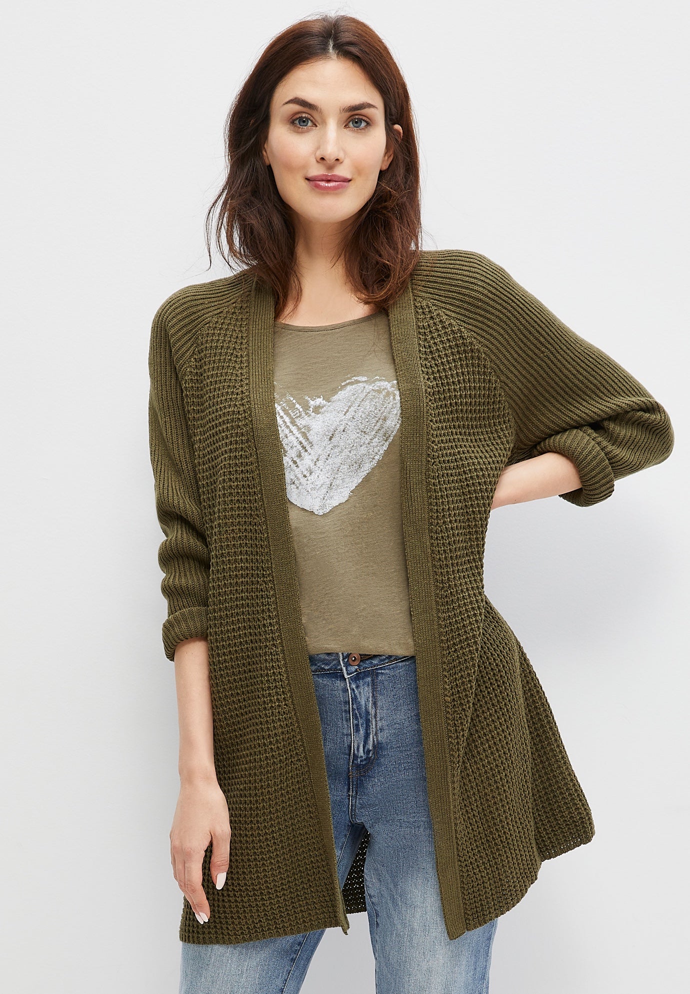 Open Front Waffle Cardigan image number 0