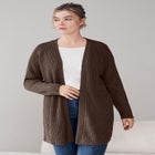 Open Front Waffle Cardigan image number null