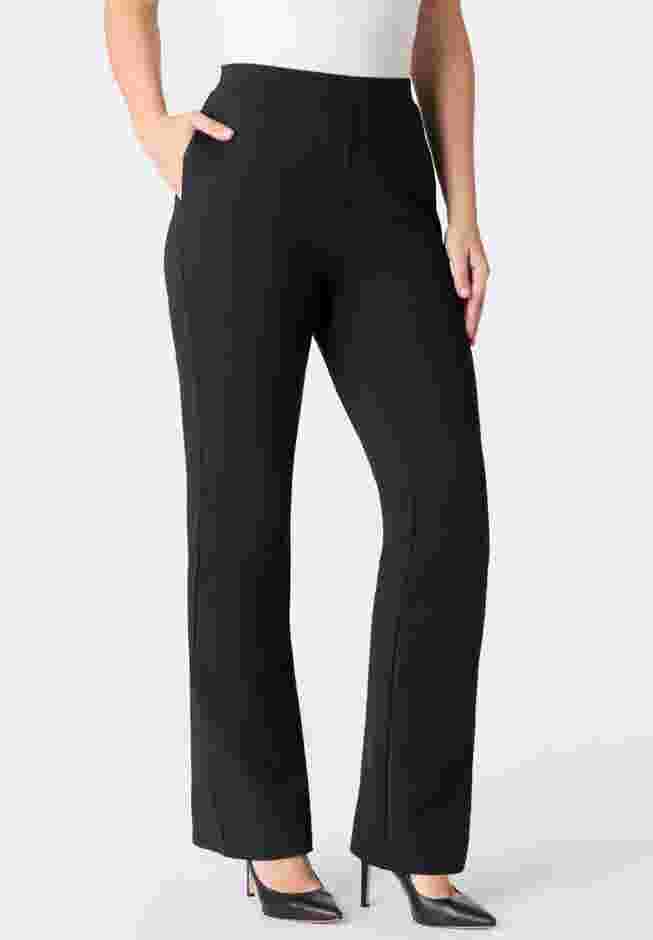 Plus Size Ponte Bootcut Pant with Pockets and Pull on elastic waist image number 0