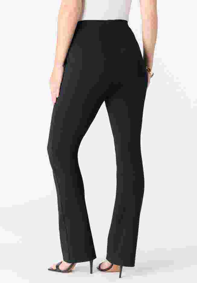 Plus Size Ponte Bootcut Pant with Pockets and Pull on elastic waist image number 1
