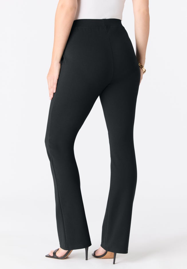 Plus Size Ponte Bootcut Pant with Pockets and Pull on elastic waist image number 1