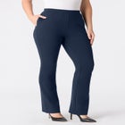 Plus Size Ponte Bootcut Pant with Pockets and Pull on elastic waist image number null