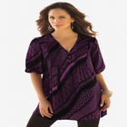 Printed Y-Neck Georgette Top image number null