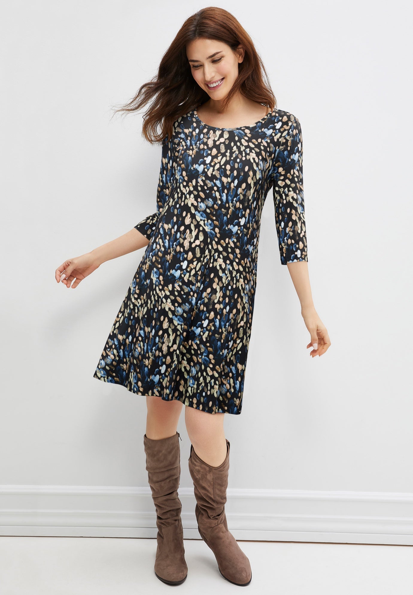 Madison Knit Three-Quarter Sleeve Dress image number 0