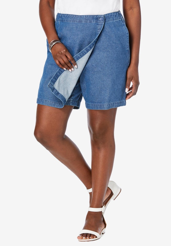 Classic Cotton Denim Skort image number 3