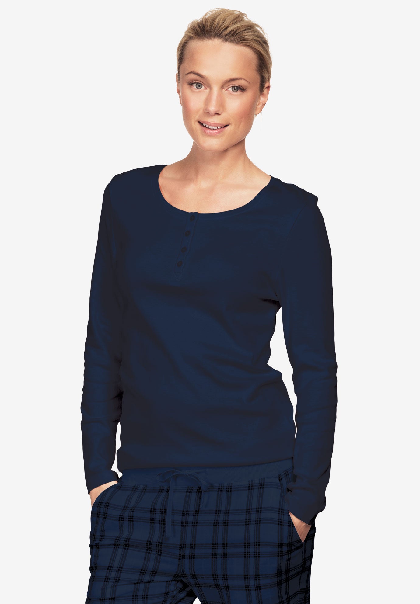 Long Sleeve Henley Sleep Tee image number 0