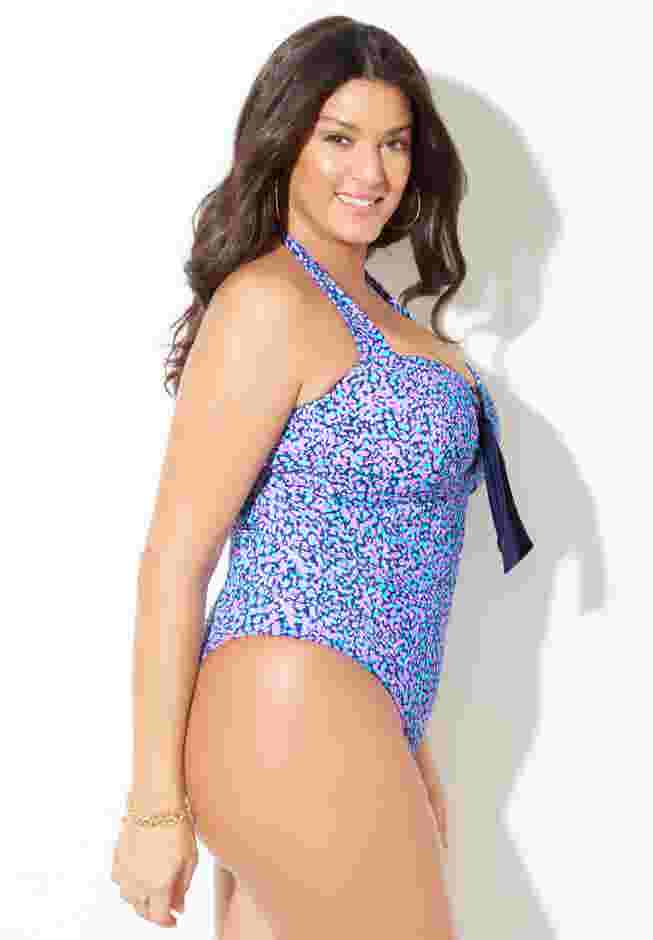 Tie Front Halter One Piece image number 2