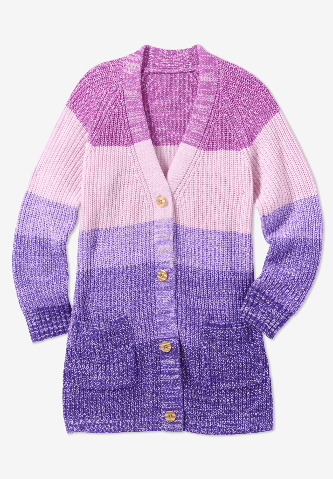 Ombre Shaker Cardigan Sweater image number 1