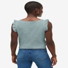 Button-Front Ruffle Sleeve Tank image number null