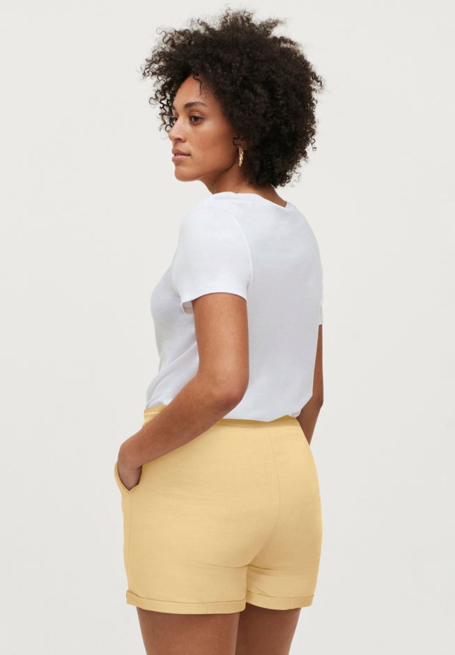 French Terry Drawstring Elastic Waist Shorts image number 1