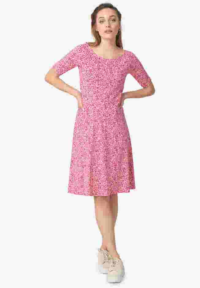 Short Sleeve Fit & Flare Knit Dress image number 0