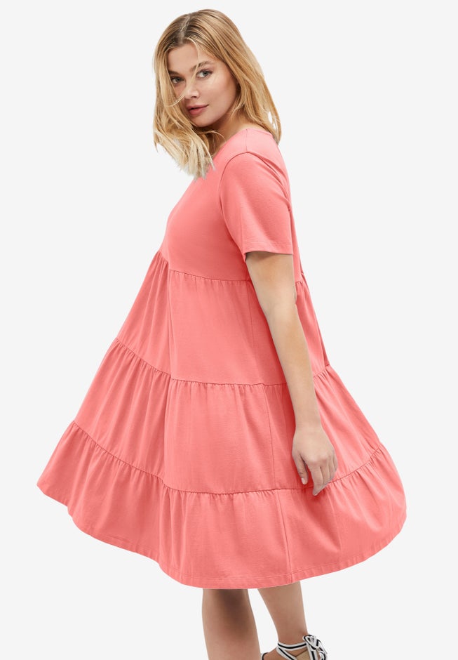 Tiered Knit Tee Dress image number 1