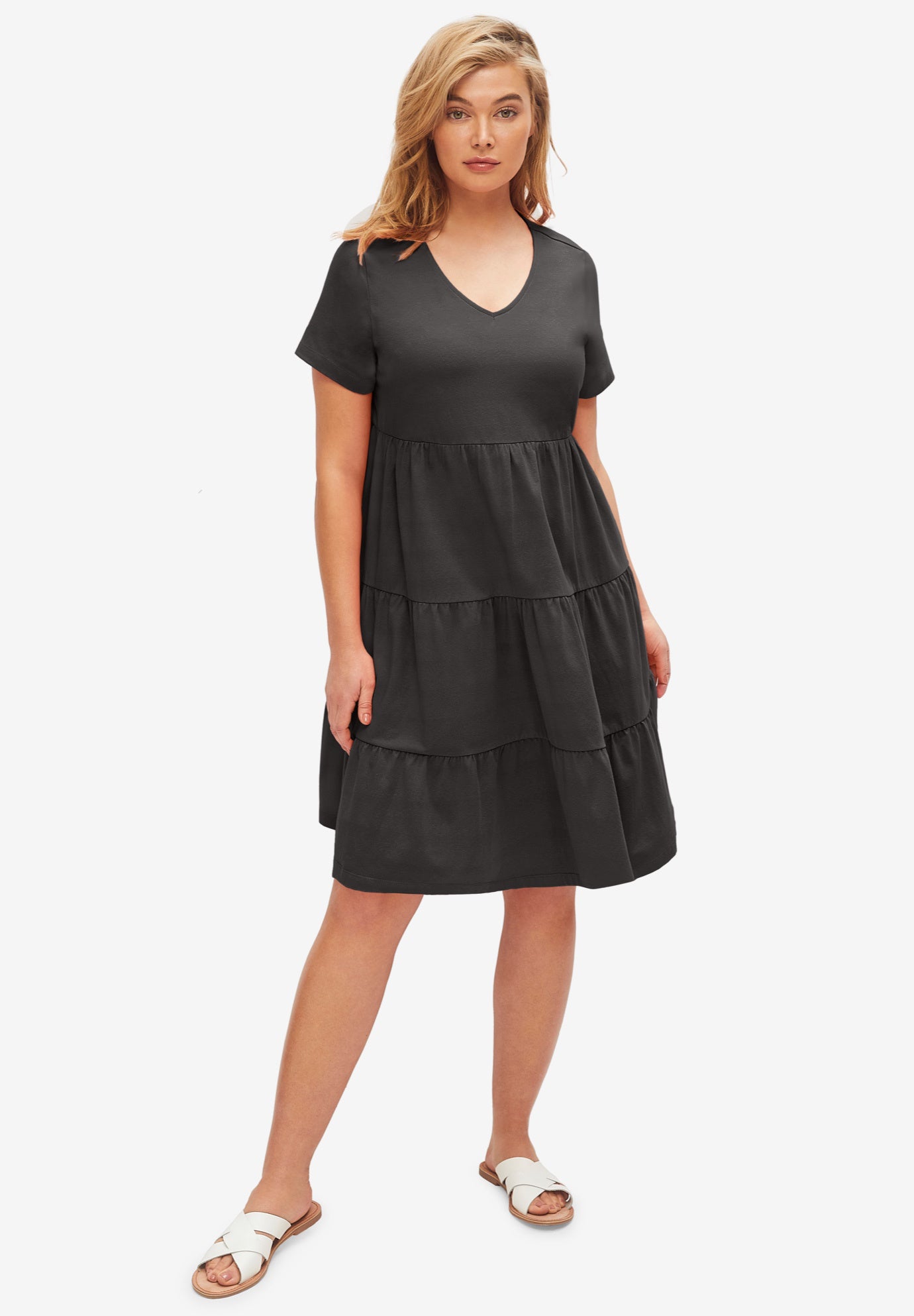 Tiered Knit Tee Dress image number 0