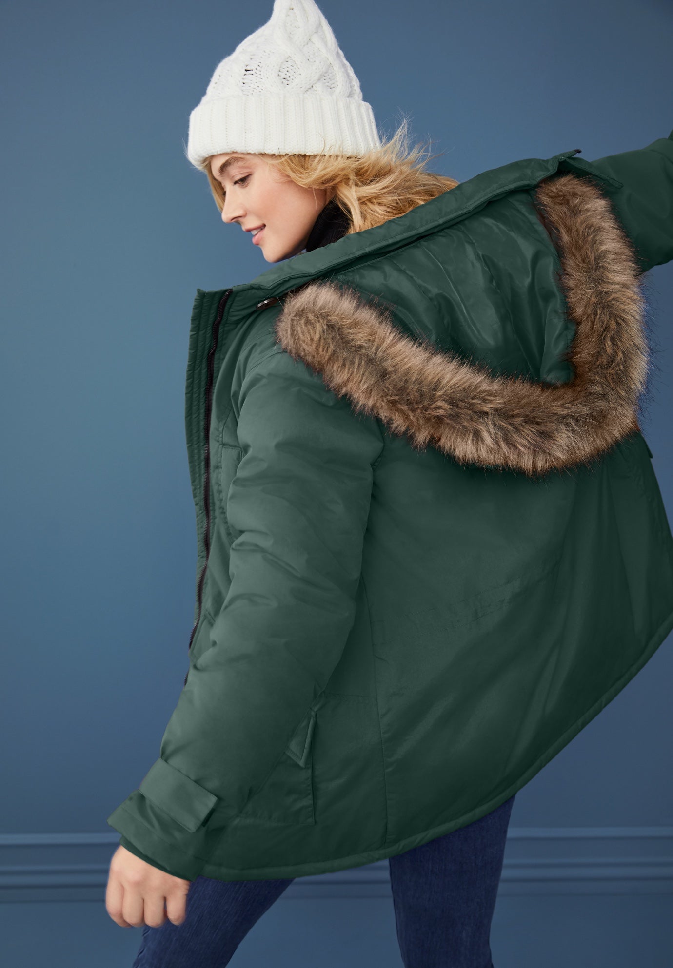 Faux Fur Trim Parka image number 1