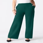 Plus Size Ponte Wide Leg Pant with Pockets and Pull on elastic waist image number null