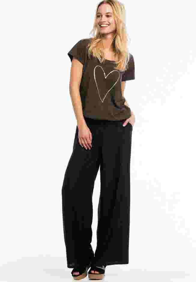 Wide-Leg Soft Pants with Back Elastic image number 3