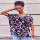 Stretch Knit Scoop Neck Oversized Tunic image number null