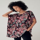Stretch Jersey Knit V-Neck Oversized Tunic image number null