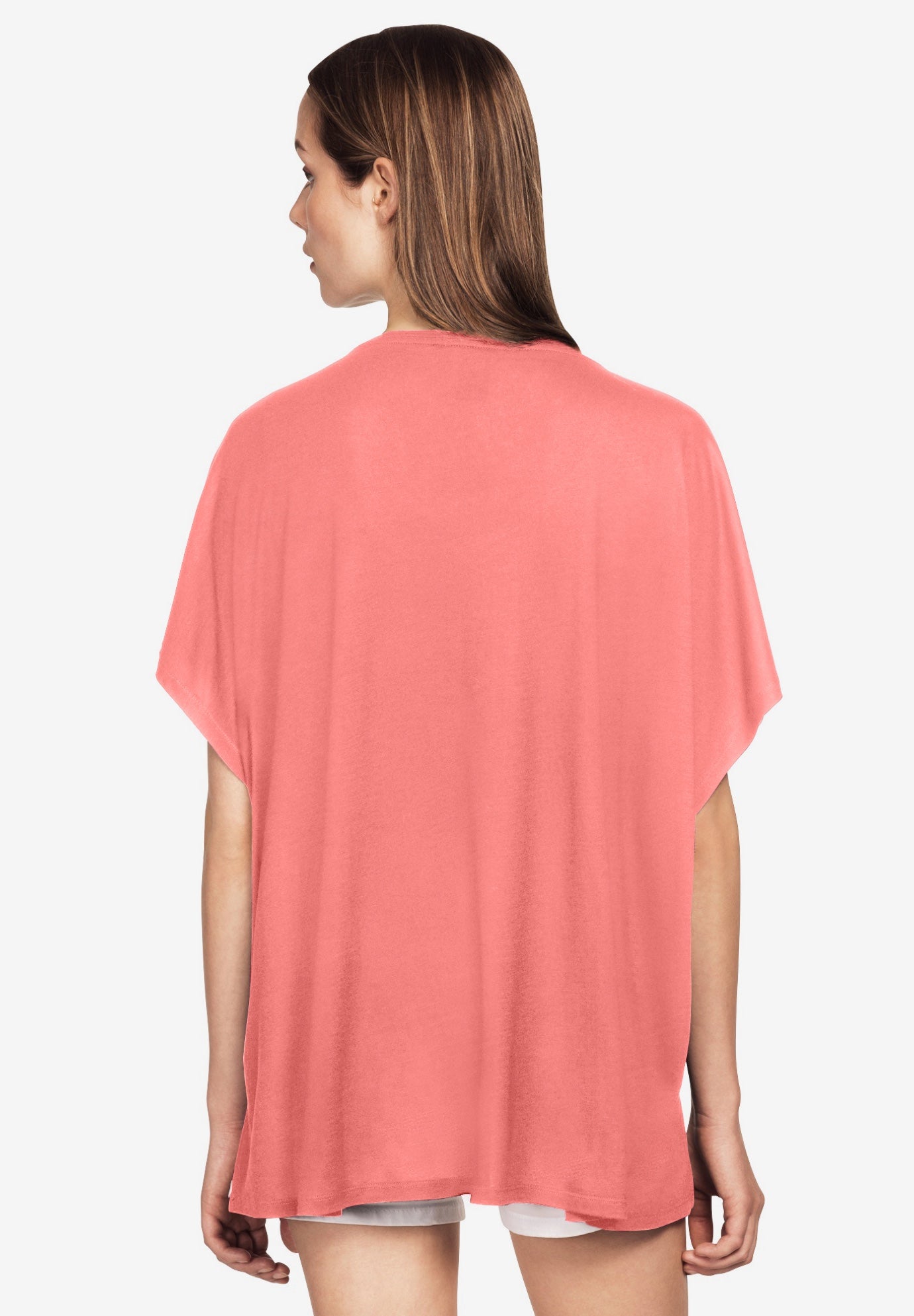 Oversized Stretch Jersey Knit V-Neck Tunic image number 1