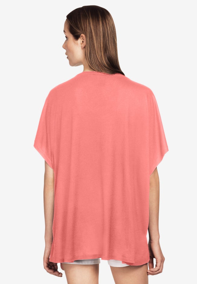 Oversized Stretch Jersey Knit V-Neck Tunic image number 1