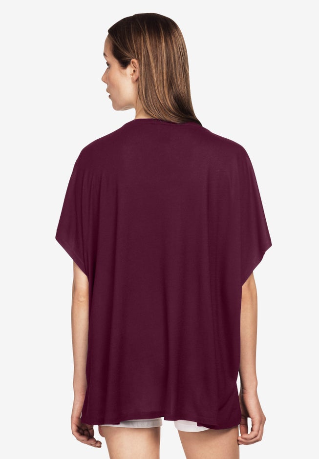 Stretch Knit Scoop Neck Oversized Tunic image number 1