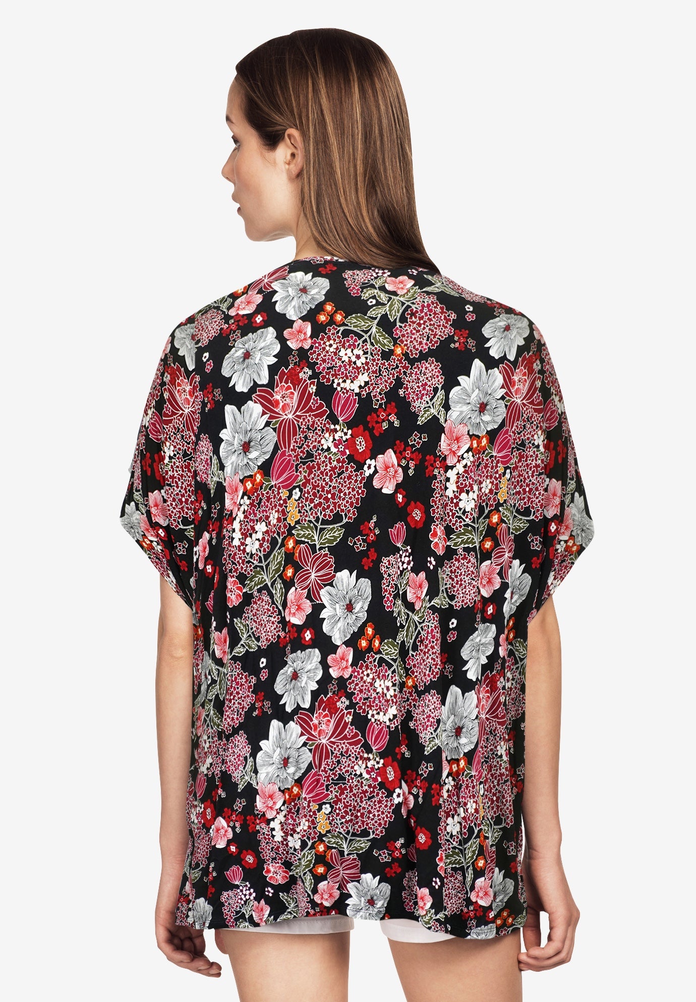 Stretch Jersey Knit V-Neck Oversized Tunic image number 1