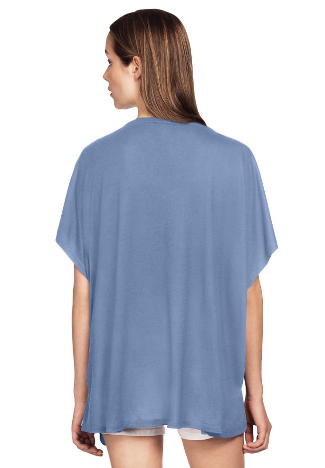 Stretch Knit Scoop Neck Oversized Tunic image number 1