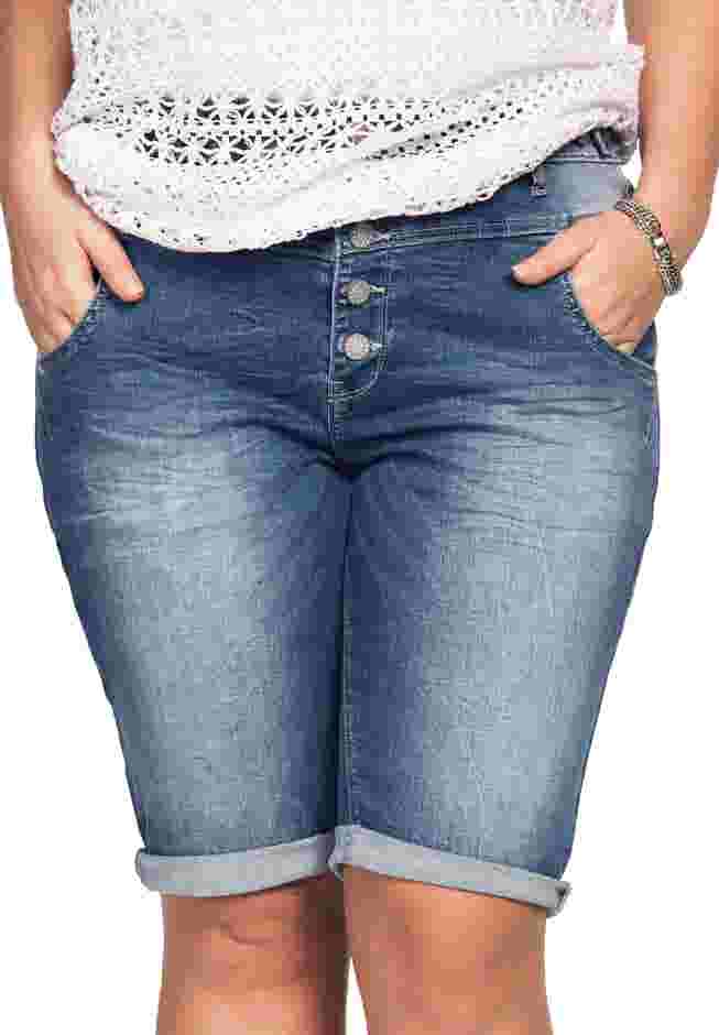 Button-Front Denim Shorts image number 0