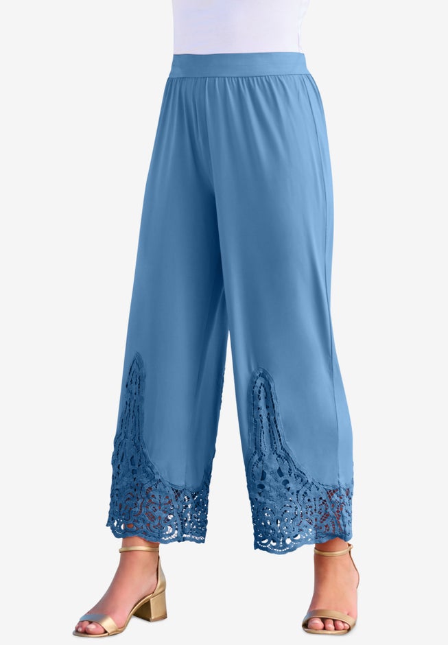 Wide Leg Ultrasmooth® Fabric Lace Pant image number 0