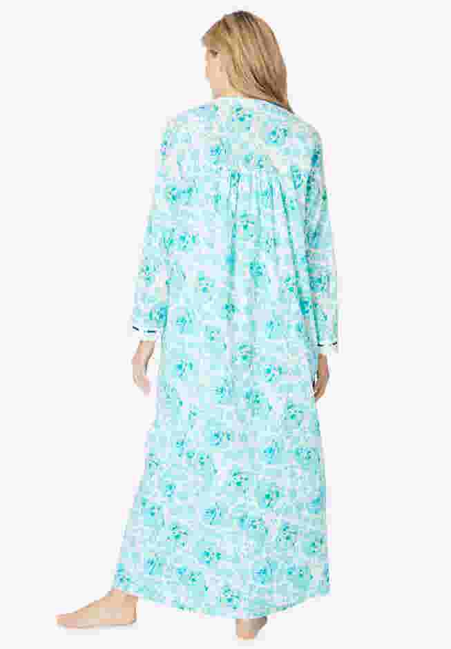 Long 2-Piece Cabbage-Rose Peignoir Set image number 1