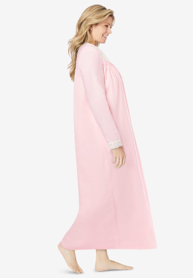 Long 2-Piece Cabbage-Rose Peignoir Set image number 2