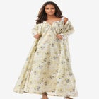 Long 2-Piece Cabbage-Rose Peignoir Set image number null